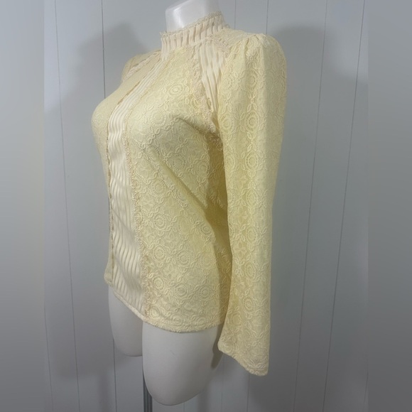 NEW Feifei Dress Womens Top Size 2xL Victorian Fairy Goth Dainty Yellow Lace - Picture 3 of 9